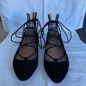 Nine West flat lace up black sandal. Size 7.5